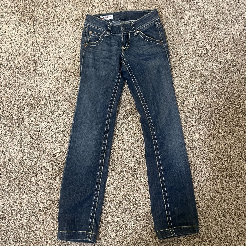 Red Engine Boot Cut Jeans